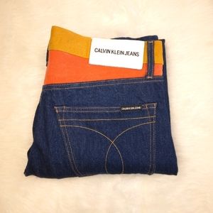 JEANS Calvin Kline Color Block Jeans, Indigo, orange, yellow, Size 34 × …